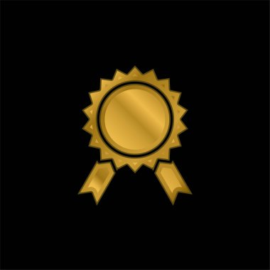 Altın kaplama metalik simge veya logo vektörü ödülü