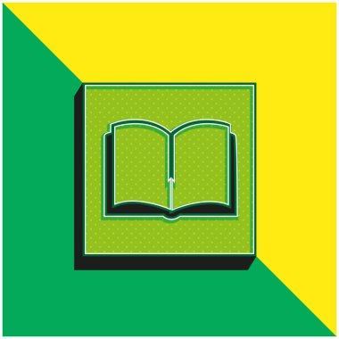 Kare Yeşil ve Sarı 3D vektör simgesi