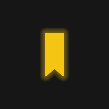 Yer İmleri Siyah Şekil Sarı Parlak Neon simgesi