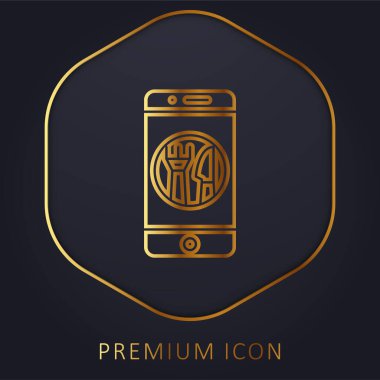 Uygulama altın çizgi premium logosu veya simgesi