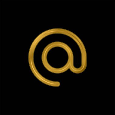 Altın kaplama metalik simge veya logo vektöründe