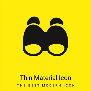 Binoculars minimal bright yellow material icon clipart