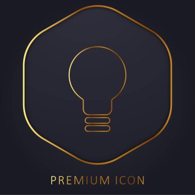 Siyah ampul altın çizgi prim logosu veya simgesi