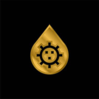 Kanlı altın kaplama metalik simge veya logo vektörü