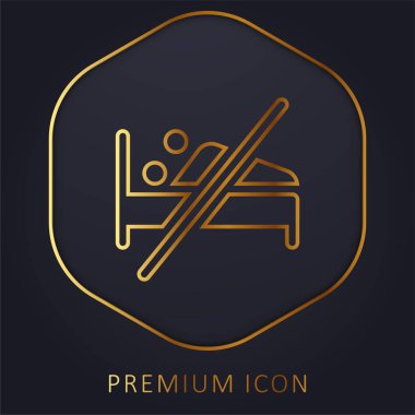 Uzak durma altın çizgi prim logosu veya simgesi