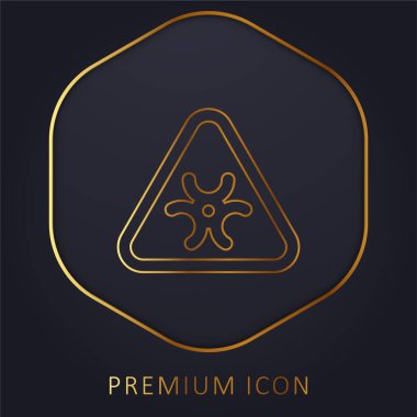Biyolojik tehlike altın çizgisi prim logosu veya simgesi