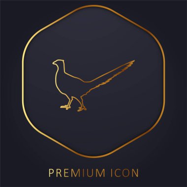 Bird Peasant Animal Shape golden line premium logo or icon clipart