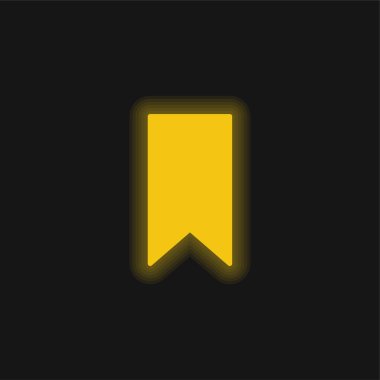 Yer İmi Silüeti Değişkeni sarı parlak neon simgesi