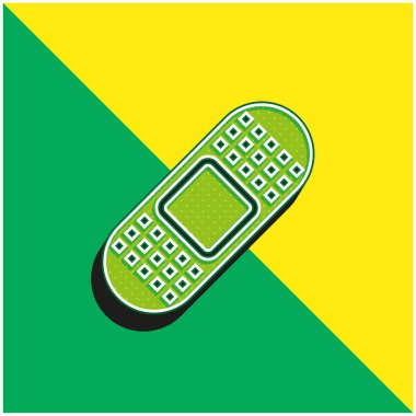 Bandaj Yeşil ve sarı modern 3d vektör simgesi logosu