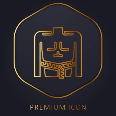 Body Mass golden line premium logo or icon clipart