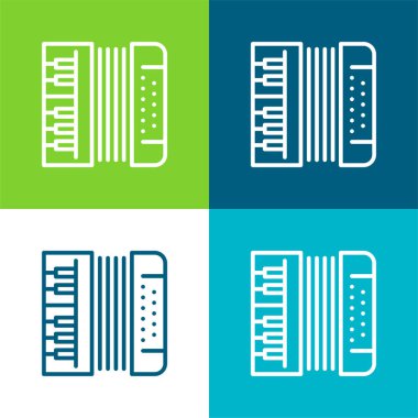 Akordiyon Düz 4 renk en küçük simge kümesi