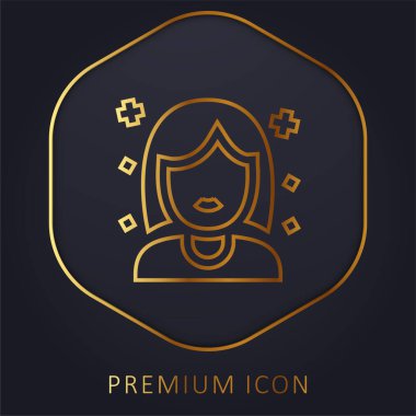 Doğum günü Kızı Altın Hat prim logosu veya simgesi