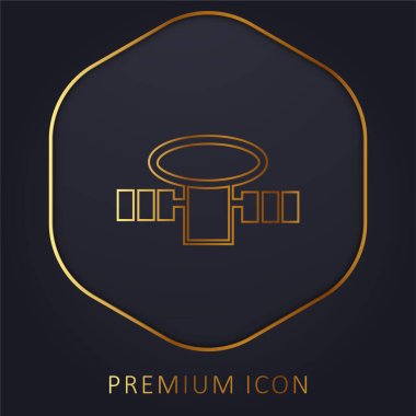 Antenna For Signal Reception golden line premium logo or icon clipart