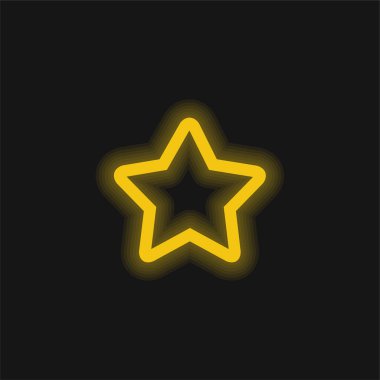 1 Yıldız sarı parlak neon simgesi