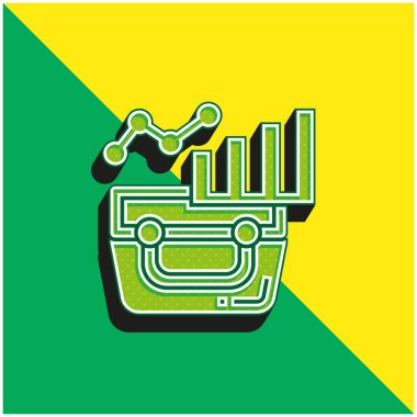Analiz Yeşil ve Sarı 3D modern vektör simgesi logosu
