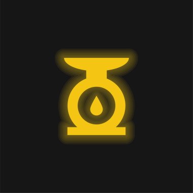 Sarı parlak neon simgesini dengele