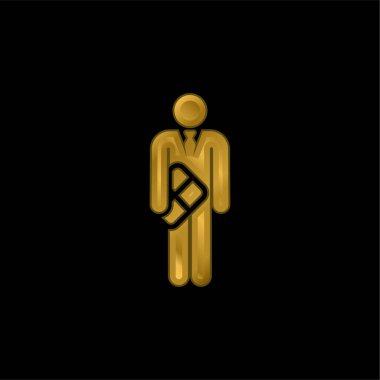 Doğumgünü altın kaplamalı metalik simge veya logo vektörü