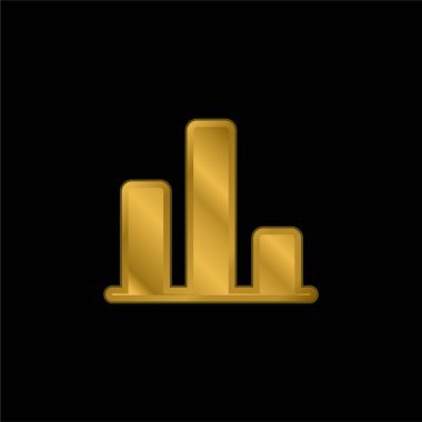Çubuk Grafik altın kaplama metalik simge veya logo vektörü
