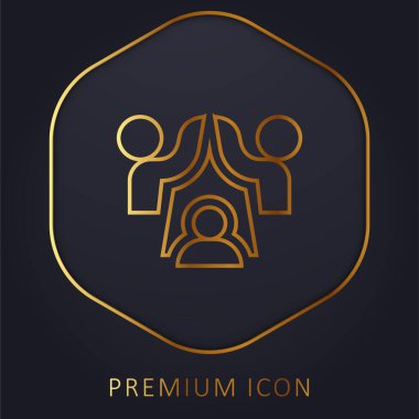 Altın çizgi prim logosu veya simgesi