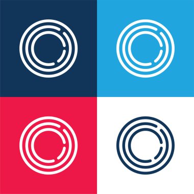 Big Frisbee blue and red four color minimal icon set clipart