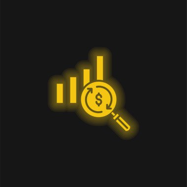 Analitik sarı parlak neon simgesi