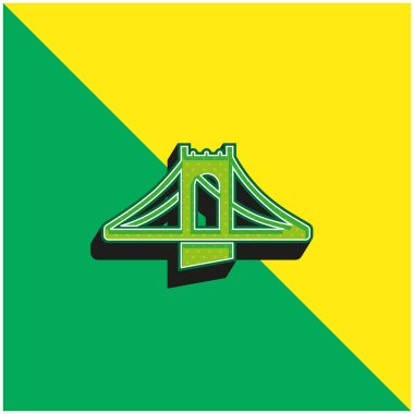 Köprü Yeşil ve Sarı modern 3D vektör simgesi logosu