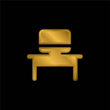 Yönetici altın kaplama metalik simge veya logo vektörü