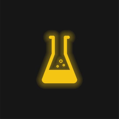 Beher sarısı parlak neon simgesi
