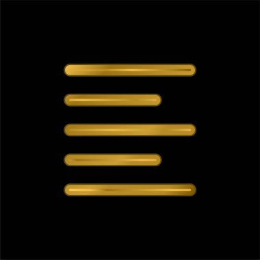 Sol altın kaplama metalik simge veya logo vektörünü hizala