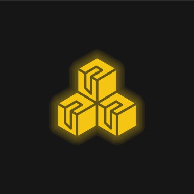 Kutu sarısı parlak neon simgesi
