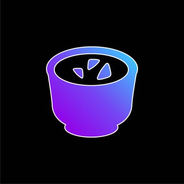 Suşi için soslu kase mavi gradyan vektör simgesi