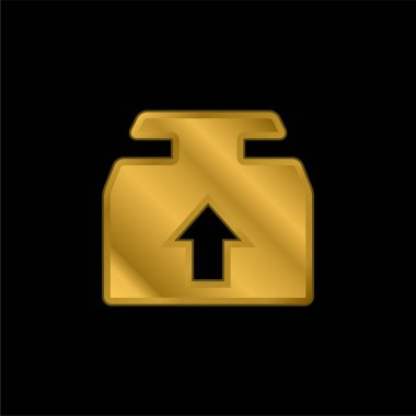 Kutu altın kaplama metalik simge veya logo vektörü