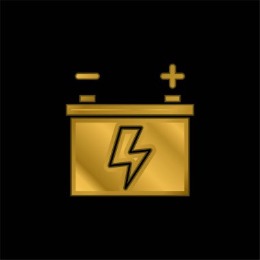 Pil altın kaplamalı metalik simge veya logo vektörü