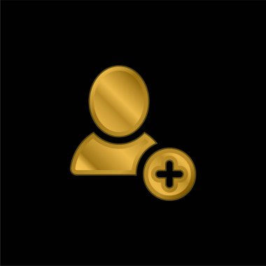Kullanıcı altın kaplamalı metalik simge ya da logo vektörü ekle