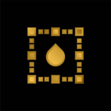 Altın kaplama metalik simge veya logo vektörünü dağıt