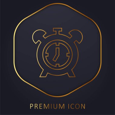 Alarm altın çizgi premium logosu veya simgesi
