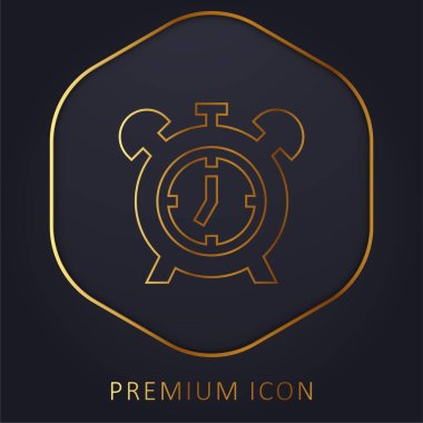Alarm golden line premium logo or icon clipart