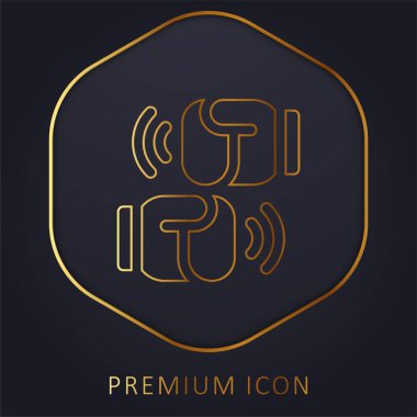 Boks altın çizgisi premium logosu veya simgesi