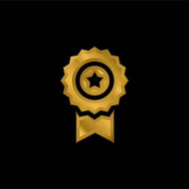 Altın kaplama metalik simge veya logo vektörü ödülü