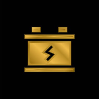 Pil altın kaplamalı metalik simge veya logo vektörü