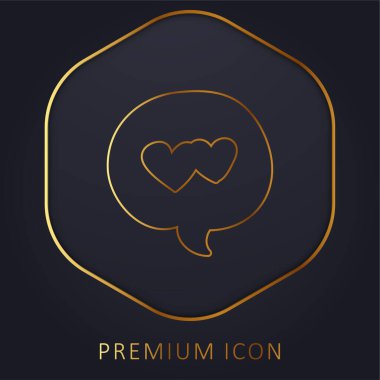 Balon altın çizgisi prim logosu veya simgesi