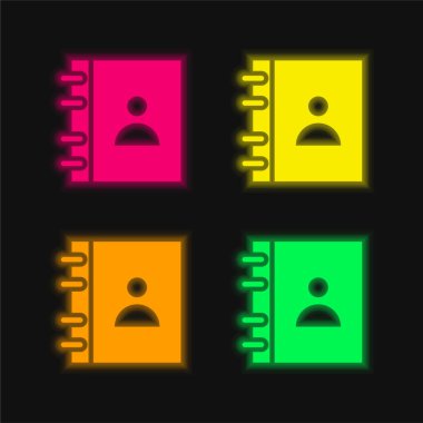 Gündem dört renk parlayan neon vektör simgesi