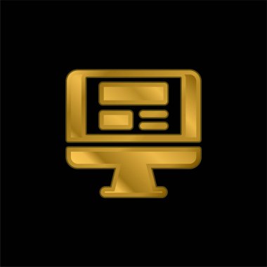 Altın kaplama metalik simge ya da logo vektörü bloglanıyor