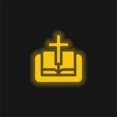 İncil sarı parlak neon simgesi