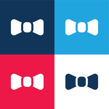 Papyon mavi ve kırmızı dört renk minimal simge seti