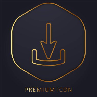 Ok altın çizgi premium logosu veya simgesi