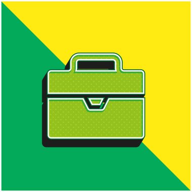 Yeşil ve sarı modern 3d vektör simgesi logosu