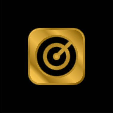 Elma altın kaplama metalik simge veya logo vektörü