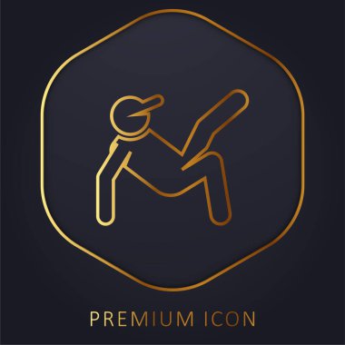 Breakdance altın çizgisi prim logosu veya simgesi