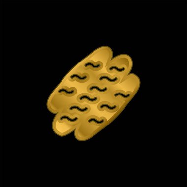Ekmek altın kaplama metalik simge veya logo vektörü